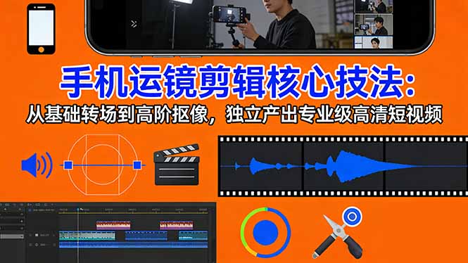 手机运镜 剪辑核心技法：从基础转场到高阶抠像，独立产出专业级高清短视频-皮皮网创