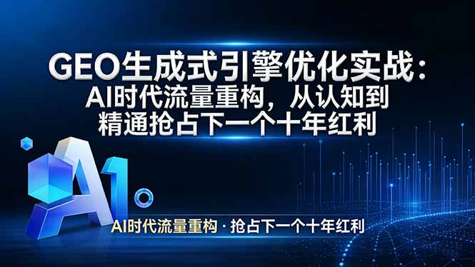 GEO 生成式引擎优化实战：AI时代流量重构，从认知到精通抢占下一个十年红利-皮皮网创