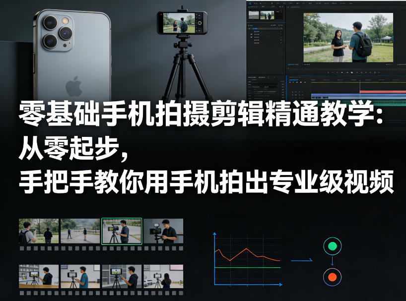 零基础手机拍摄剪辑精通教学：从零起步，手把手教你用手机拍出专业级视频-皮皮网创