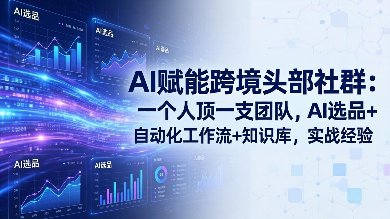 AI赋能跨境头部社群：一个人顶一支团队，AI选品+自动化工作流+知识库，实战经验-更新3月-皮皮网创