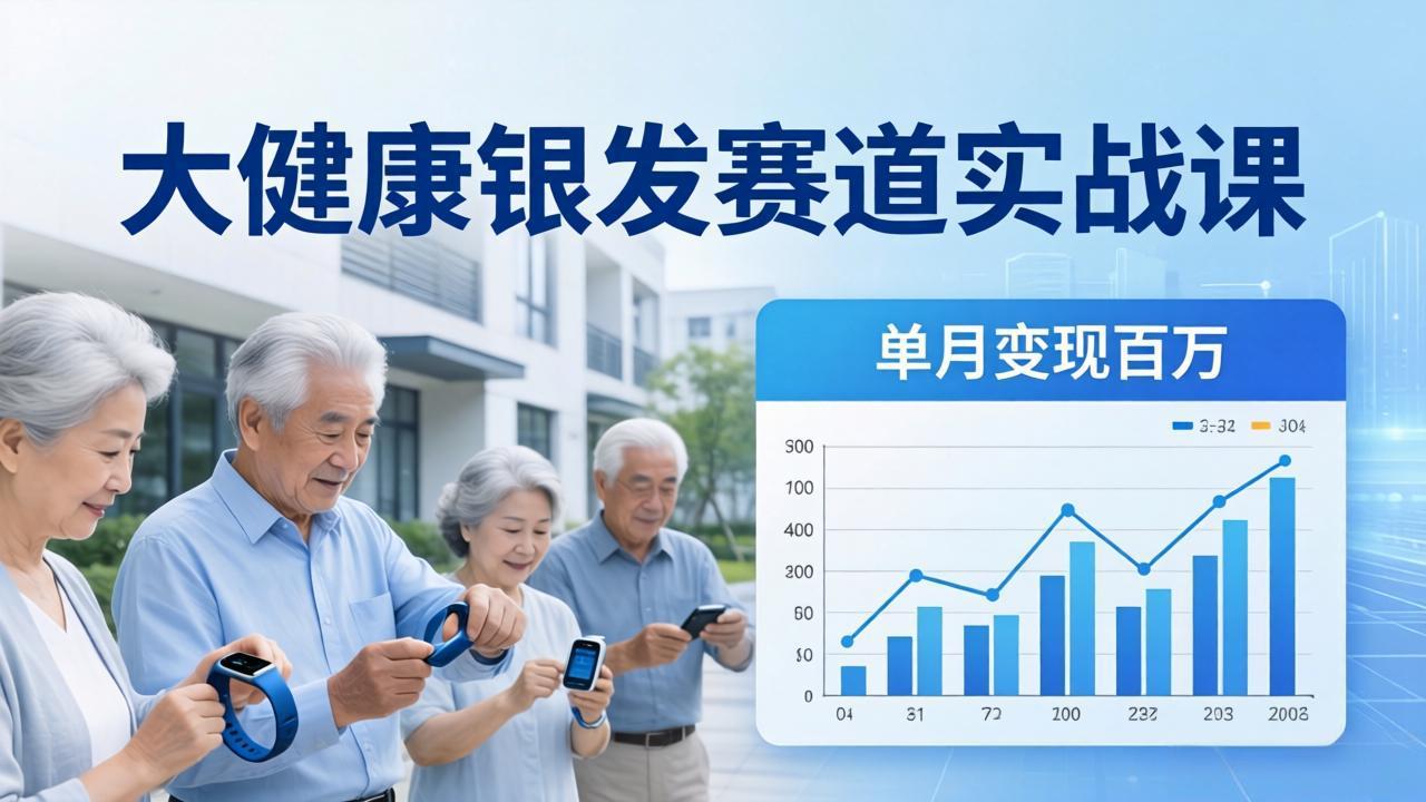 大健康银发赛道实战课：拆解视频号线索型 IP 单月变现百万逻辑，教你精准获客高效变现-皮皮网创