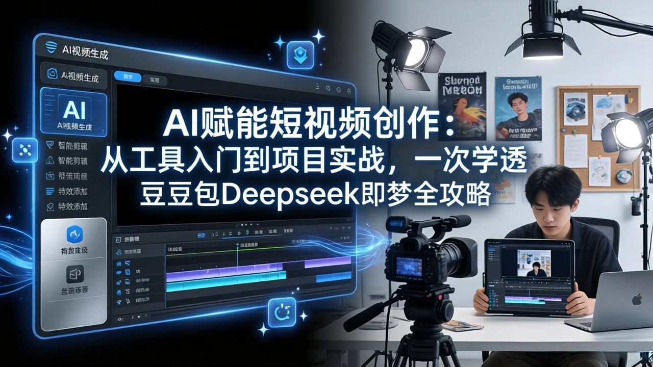 AI赋能短视频创作：从工具入门到项目实战，一次学透豆包Deepseek即梦全攻略-皮皮网创