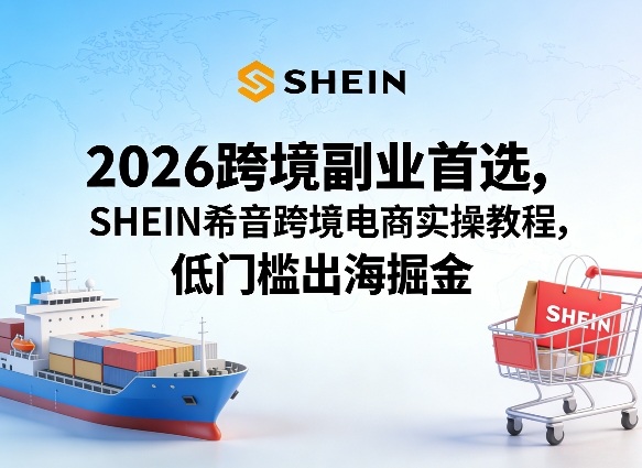 2026跨境副业首选，SHEIN希音跨境电商实操教程，低门槛出海掘金-皮皮网创