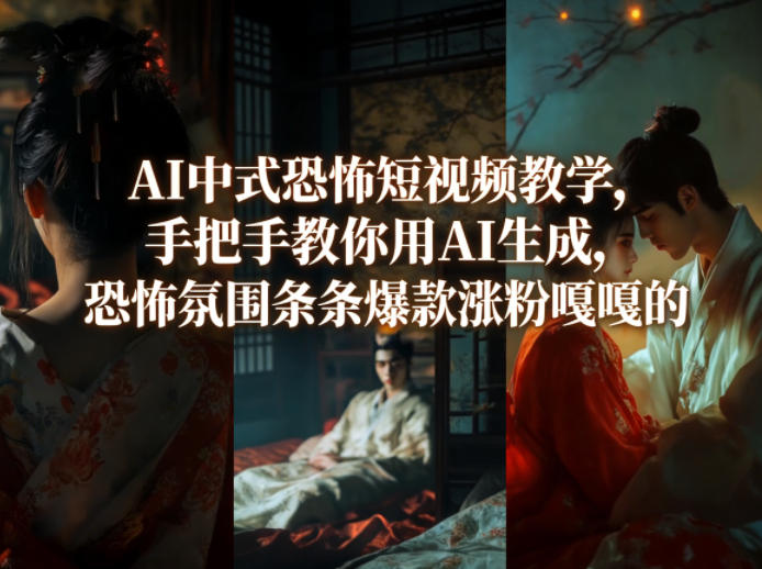 AI中式恐怖短视频教学，手把手教你用AI生成，恐怖氛围条条爆款涨粉嘎嘎的-皮皮网创
