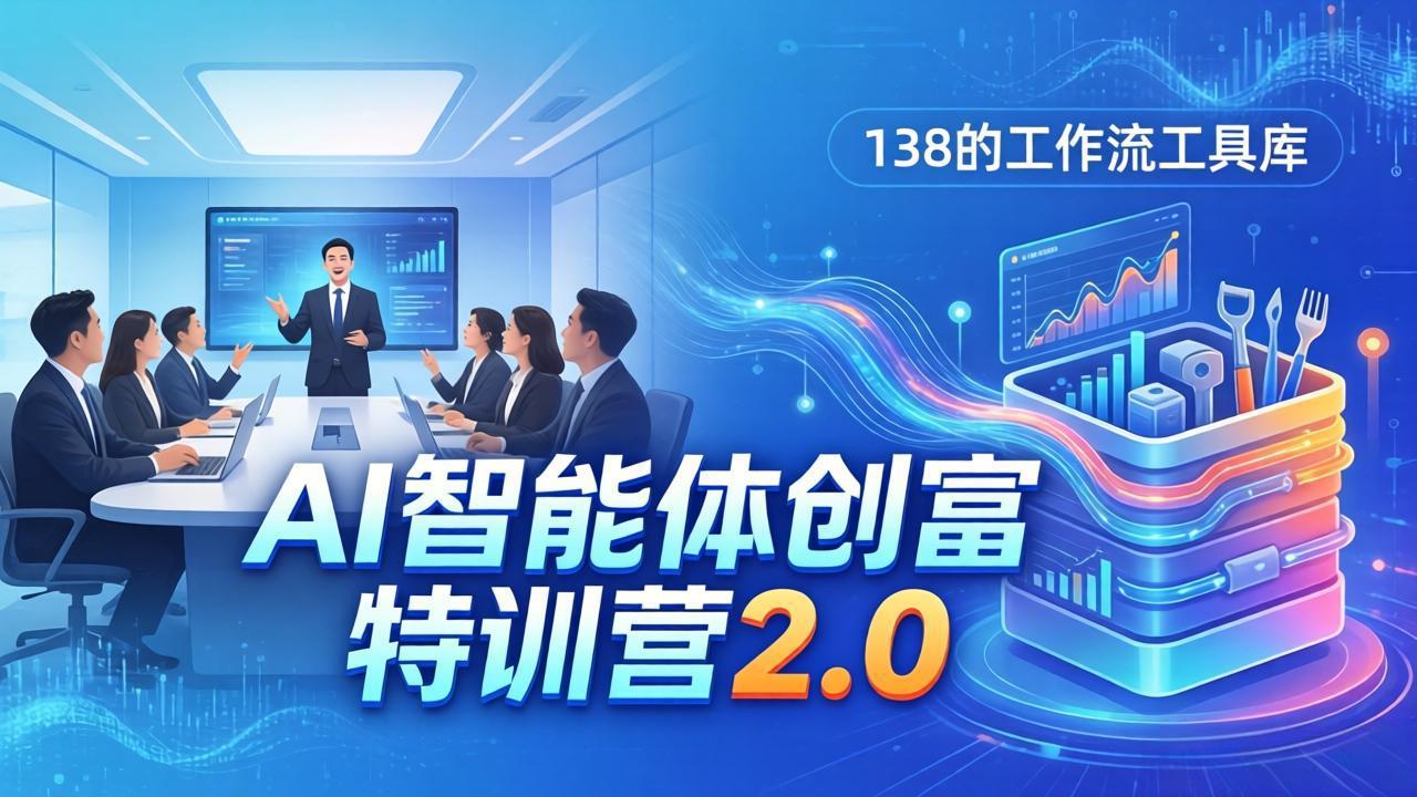 AI智能体创富训练营2.0：3天闭门直播+视频课+工具库，从0到1搭建智能体附138个工作流-皮皮网创