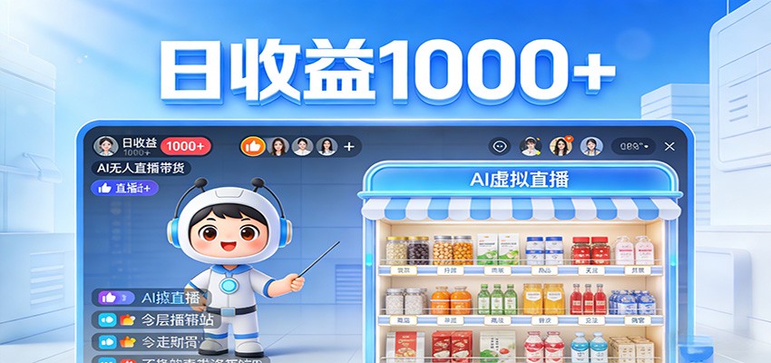 不用露脸不用说话，24小时自动卖货赚钱，全天自动直播，收益看得见-皮皮网创