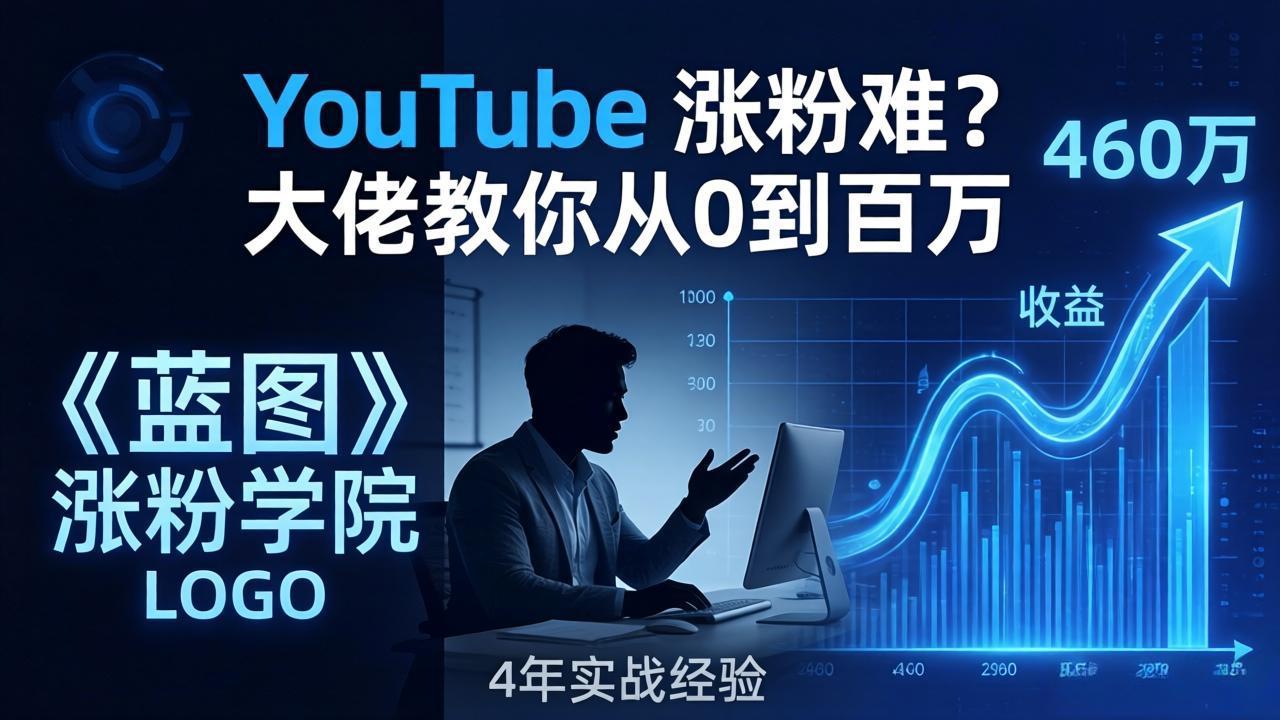 YouTube 涨粉难？《蓝图涨粉学院》：4 年赚 460 万的大佬教策略，从0到百万有路径！-皮皮网创