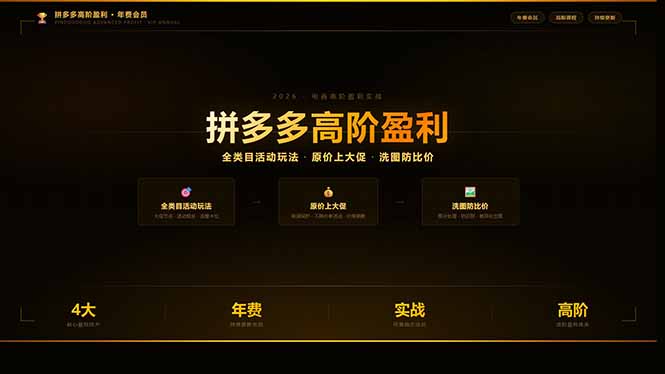 拼多多高阶盈利年费会员(更新3月31-皮皮网创