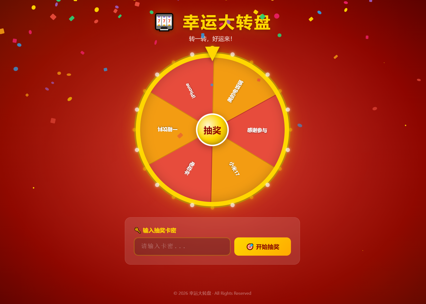 幸运大转盘活动抽奖系统源码-皮皮网创