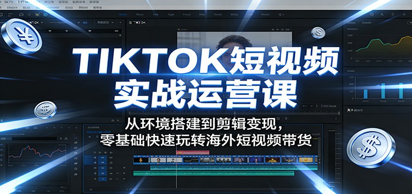 TIKTOK短视频实战运营课：从环境搭建到剪辑变现，零基础快速玩转海外短视频带货-皮皮网创