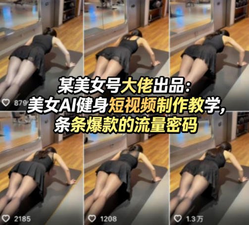 某美女号大佬出品：美女AI健身短视频制作教学，条条爆款的流量密码-皮皮网创