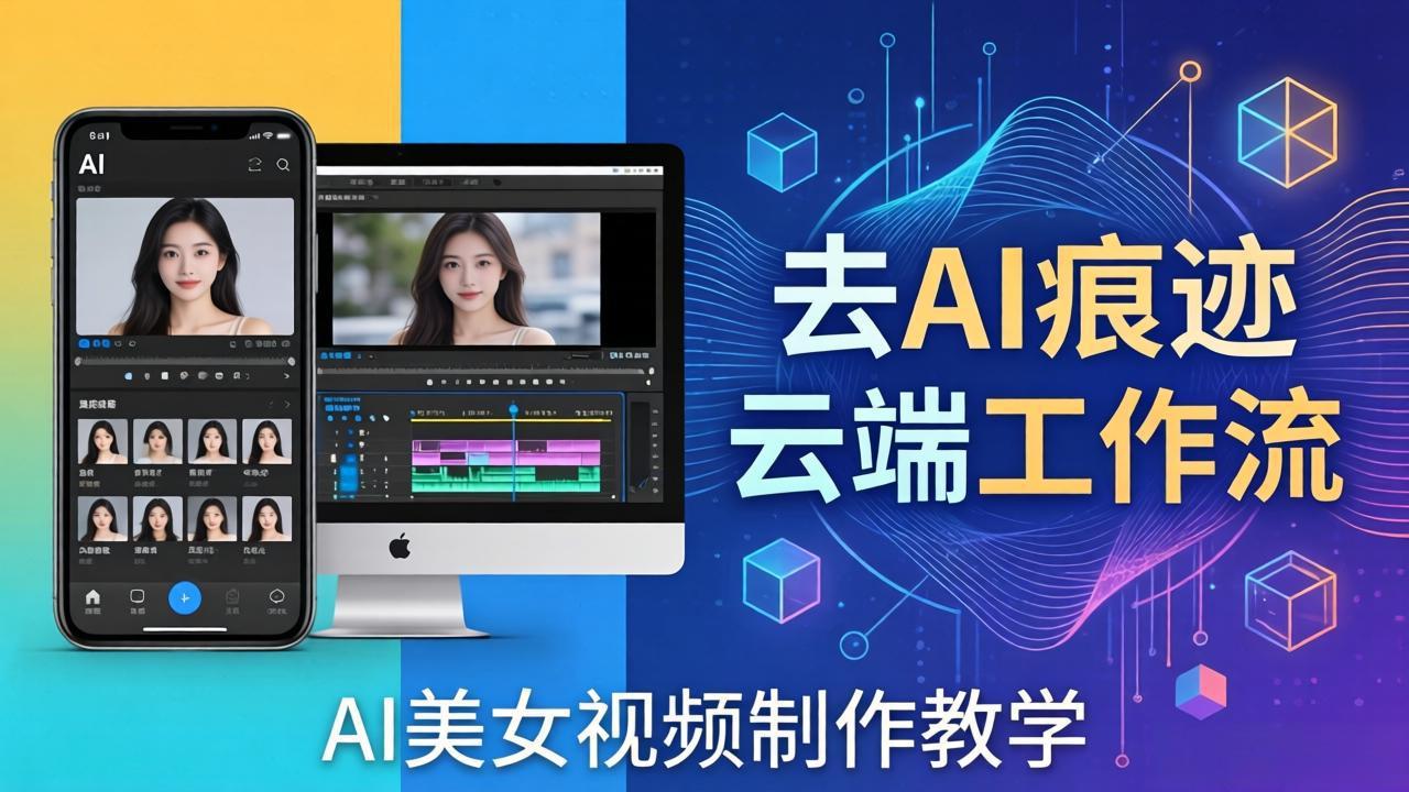 AI美女视频制作教学：去AI痕迹，云端工作流出图，手机电脑均可，不需要配置-皮皮网创