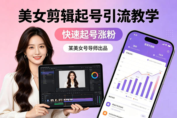 某美女号导师出品：美女剪辑起号引流教学，快速起号涨粉-皮皮网创