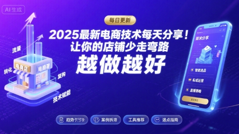 2026最新电商技术每天分享，让你的店铺少走弯路，越做越好(更新26年04月)-皮皮网创