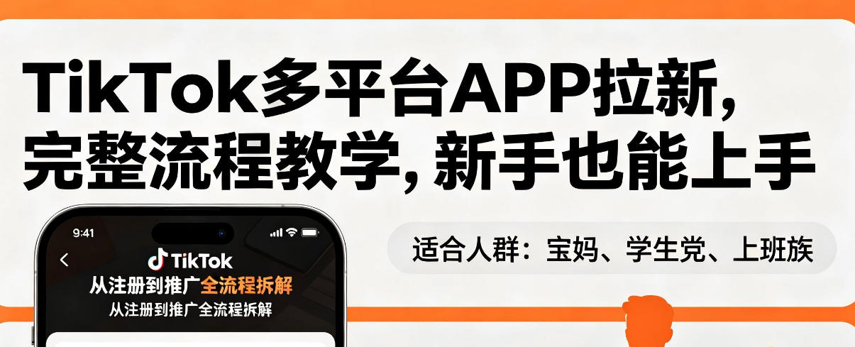 TikTok多平台APP拉新，完整流程教学，新手也能上手，轻松出海搞美金-皮皮网创