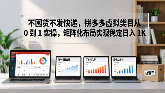 不囤货不发快递,拼多多虚拟类目从 0 到 1 实操,矩阵化布局实现稳定日入 1K-皮皮网创