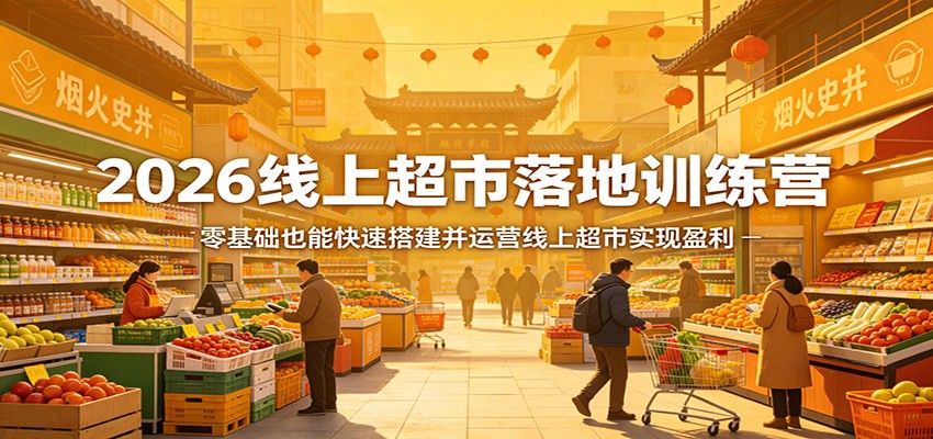 2026线上超市落地训练营,零基础也能快速搭建并运营线上超市实现盈利-皮皮网创