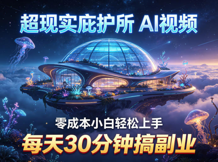 超现实庇护所AI视频项目拆解，零成本小白轻松上手，每天30分钟搞副业-皮皮网创