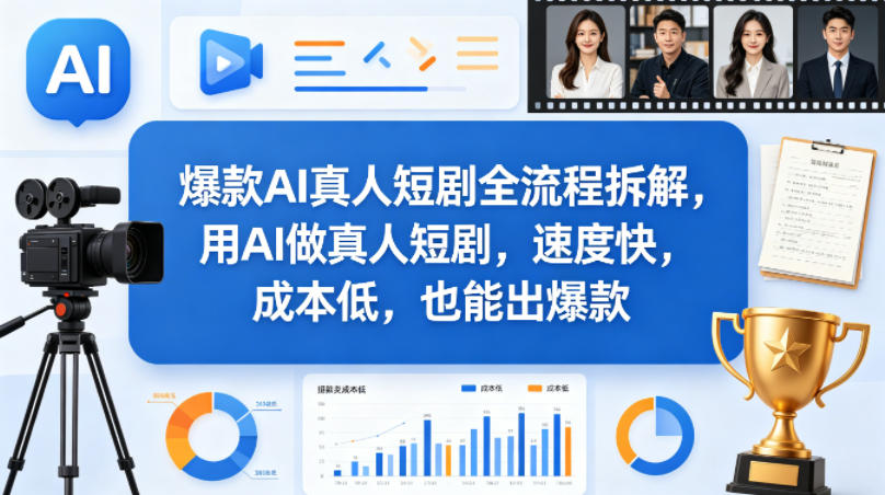 爆款AI真人短剧全流程拆解，用AI做真人短剧，速度快，成本低，也能出爆款-皮皮网创