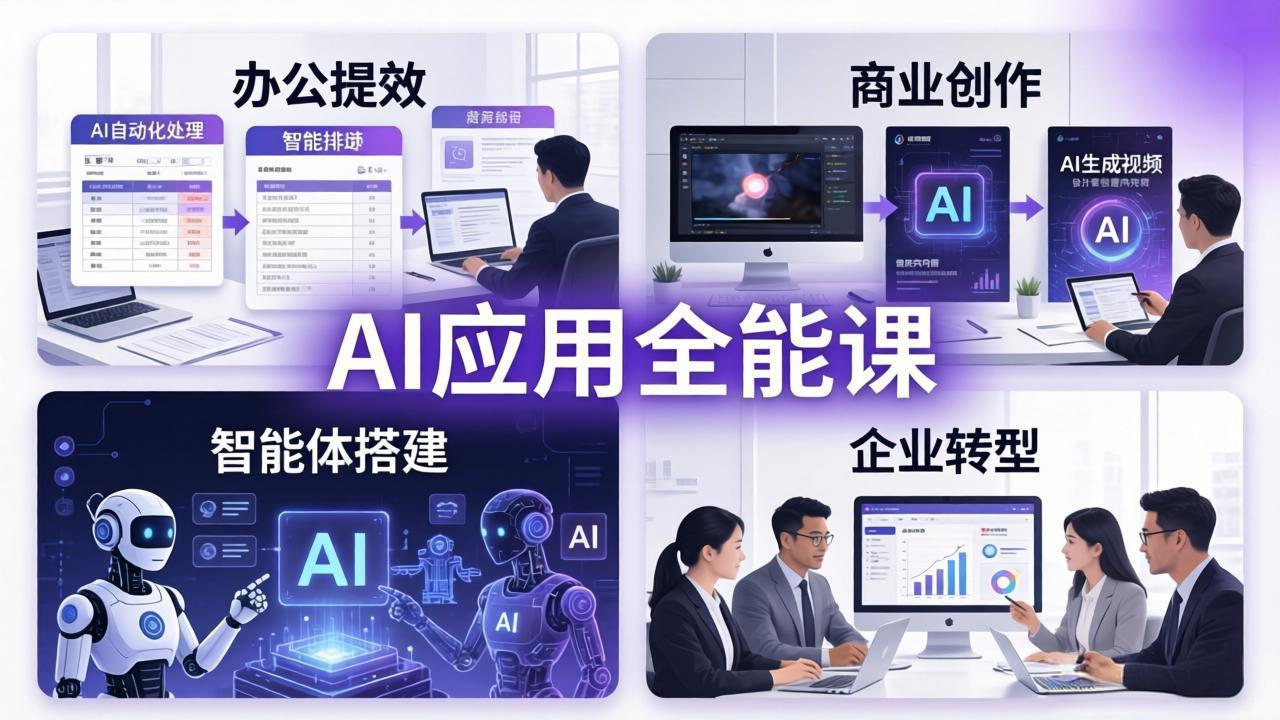 AIGC 应用师全能课-更新:办公提效、商业创作、智能体搭建、企业转型,一站式学会AI应用-皮皮网创