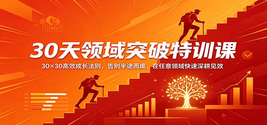 30天领域突破特训课：30×30高效成长法则，告别半途而废，在任意领域快速深耕见效-皮皮网创