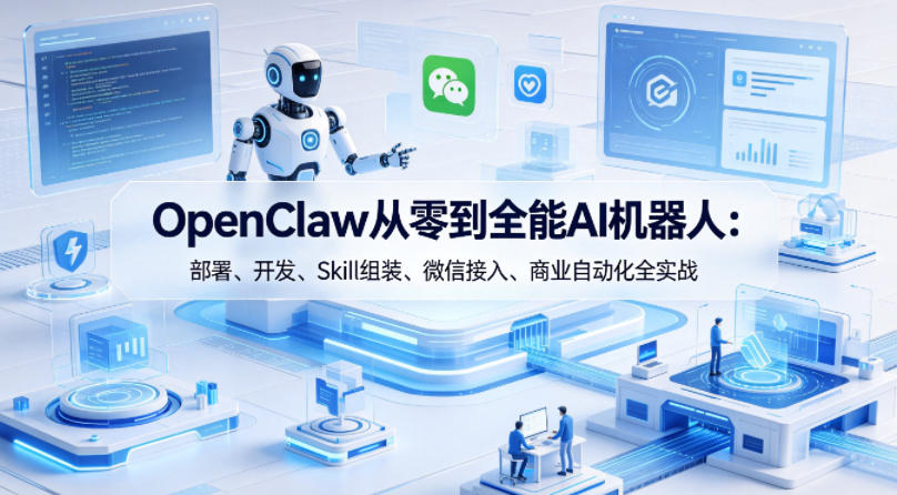 OpenClaw从零到全能AI机器人：部署、开发、Skill组装、微信接入、商业自动化全实战-皮皮网创