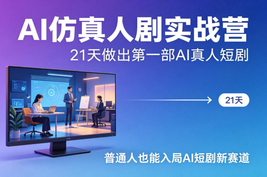 AI仿真人剧实战营，21天做出第一部AI真人短剧，普通人也能入局AI短剧新赛道(更新)-皮皮网创