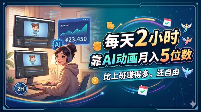 每天 2 小时,靠 AI 动画月入 5 位数,比上班赚得多,还自由-皮皮网创