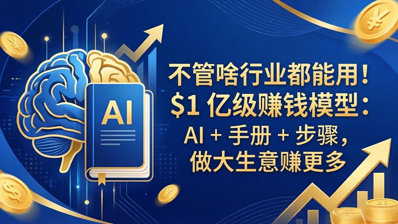 不管啥行业都能用!$1 亿级赚钱模型:AI + 手册 + 步骤,做大生意赚更多-皮皮网创