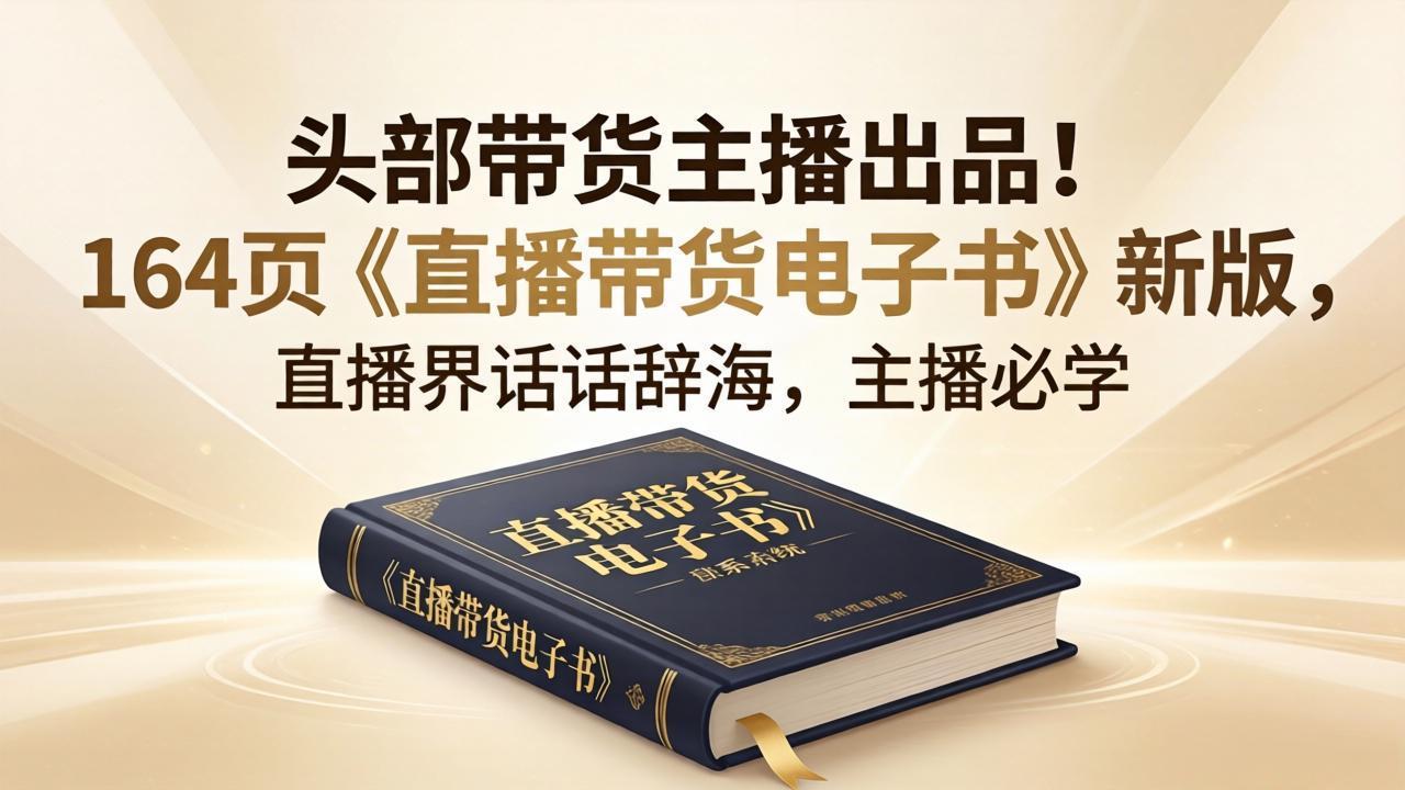 头部带货主播出品！164页《直播带货电子书》新版，直播界话术辞海，主播必学-皮皮网创