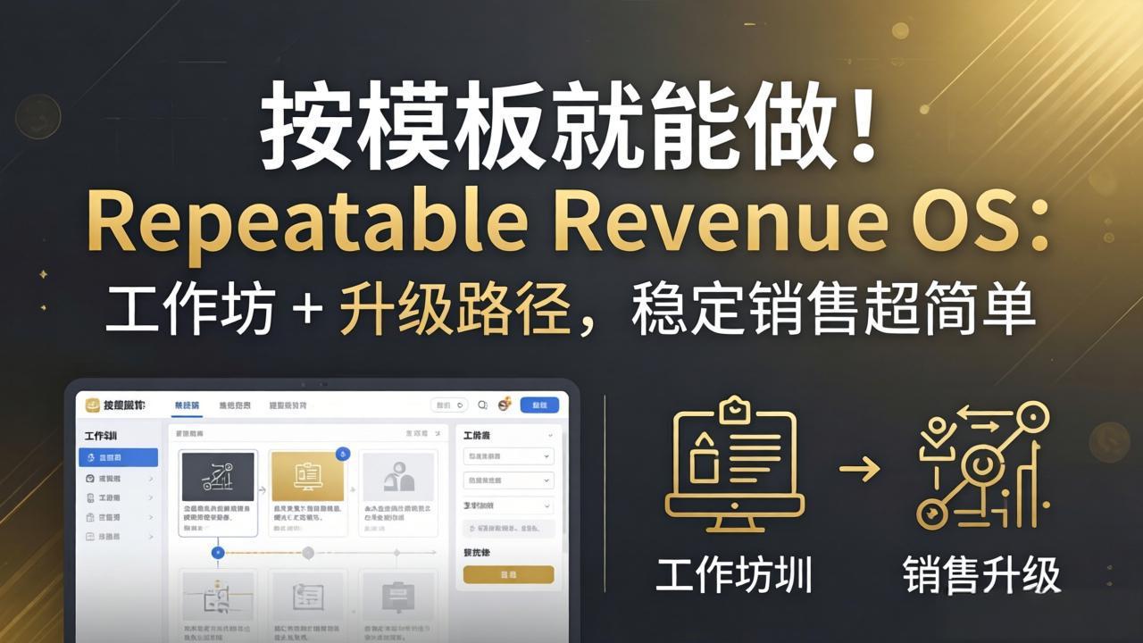按模板就能做！Repeatable Revenue OS：工作坊 + 升级路径，稳定销售超简单-皮皮网创
