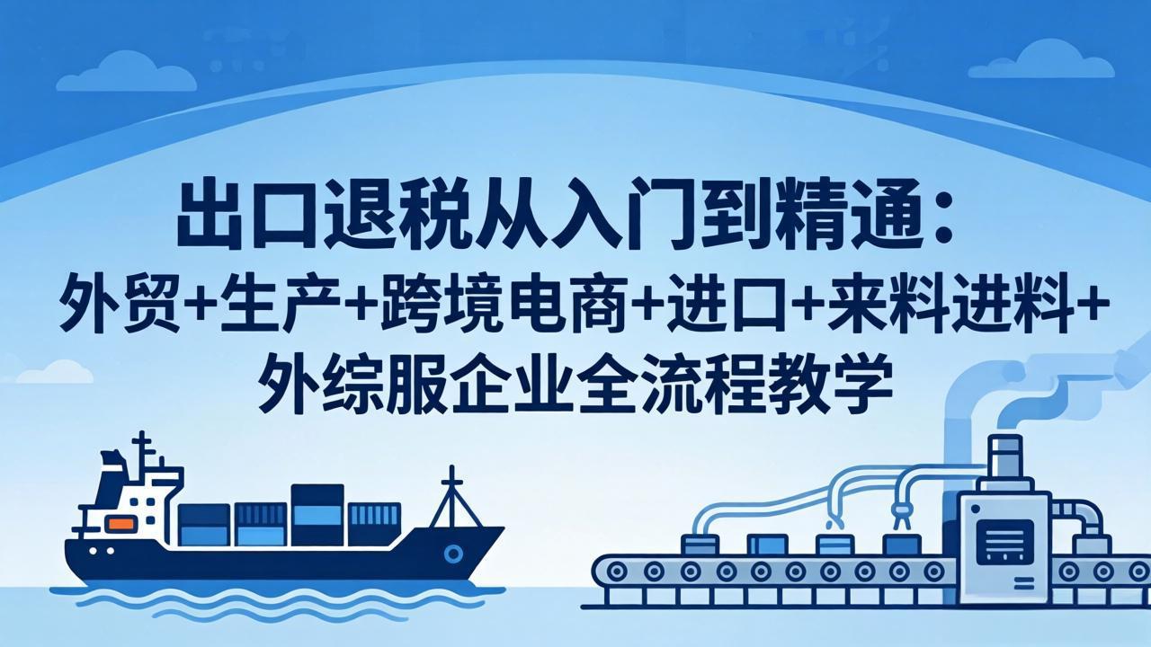 出口退税从入门到精通：外贸+生产+跨境电商+进口+来料进料+外综服企业全流程教学-皮皮网创