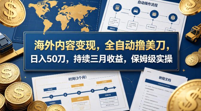 海外内容变现，全自动撸美刀，日入50刀，持续三月收益，保姆级实操【揭秘】-皮皮网创