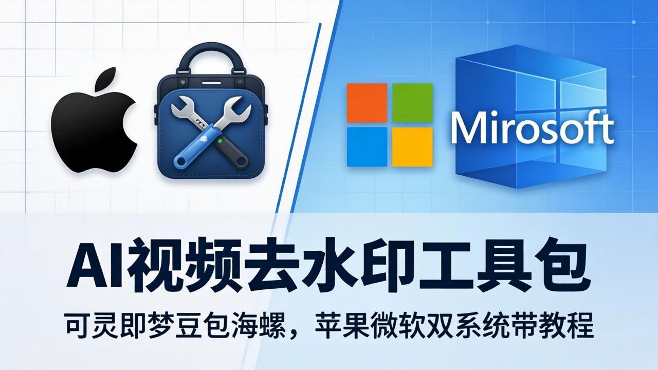 AI视频去水印工具包：可灵即梦豆包海螺，苹果微软双系统带教程-皮皮网创