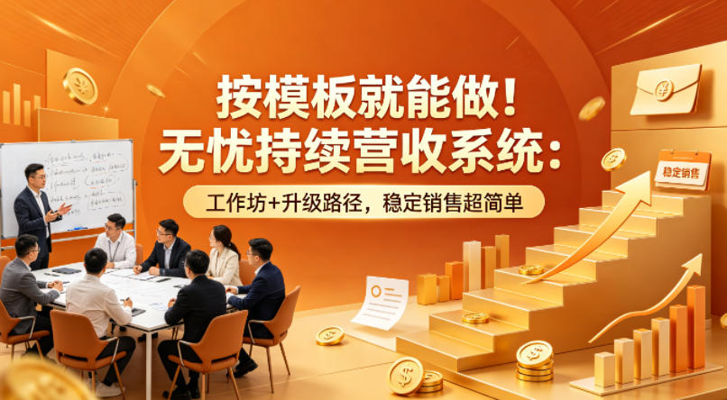 按模板就能做！无忧持续营收系统：工作坊+升级路径，稳定销售超简单【原创双语字幕】-皮皮网创