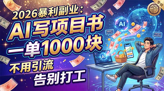 2026暴利副业：AI 写项目书，一单 1000 块，不用引流，告别打工-皮皮网创