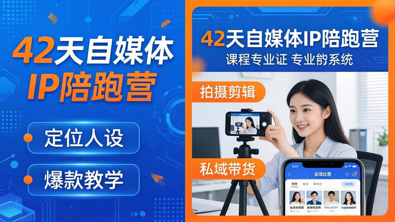 42天自媒体IP陪跑营-26年4月19更新：定位人设爆款全教学，拍摄剪辑私域带货一站式落地-皮皮网创