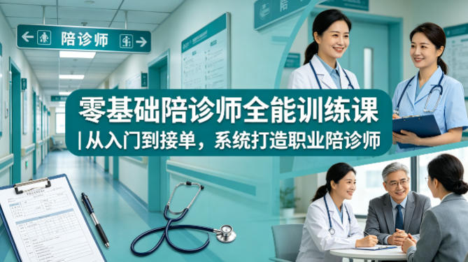 零基础陪诊师全能训练课｜从入门到接单，系统打造职业陪诊师-皮皮网创