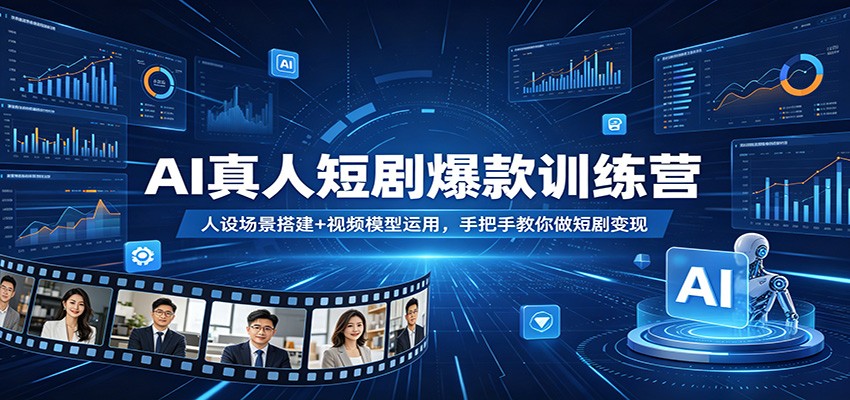 AI真人短剧爆款训练营：人设场景搭建+视频模型运用，手把手教你做短剧变现-皮皮网创
