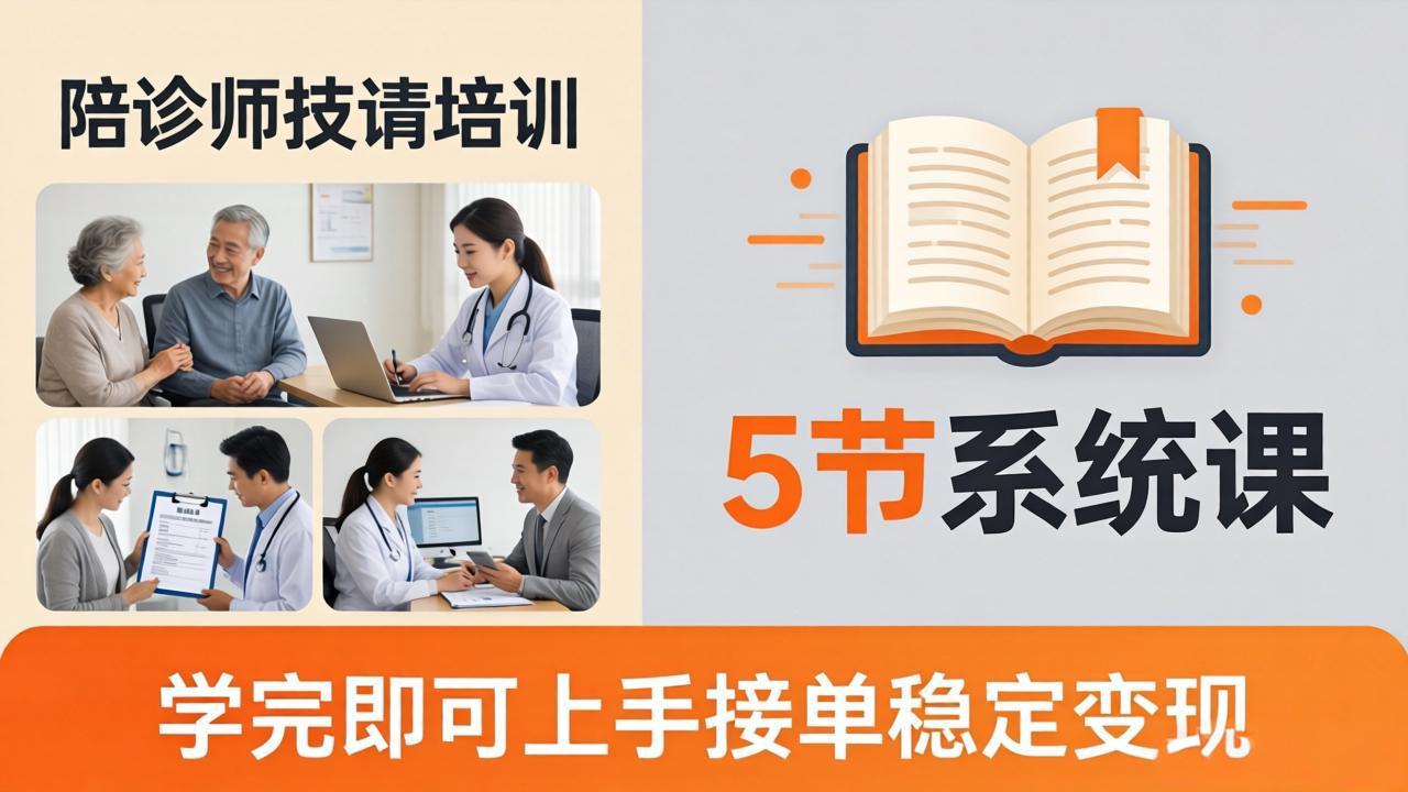 想做陪诊师不知从何下手？5节系统课教你掌握核心技能，学完即可上手接单稳定变现-皮皮网创