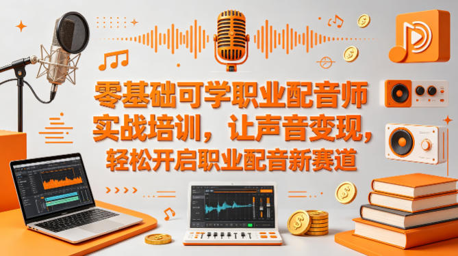 零基础可学职业配音师实战培训，让声音变现，轻松开启职业配音新赛道-皮皮网创