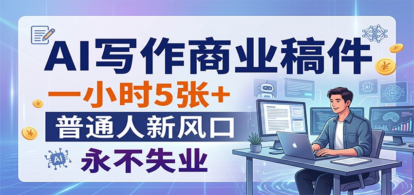 AI写作商业稿件，一小时5张+，普通人新风口，永不失业-皮皮网创