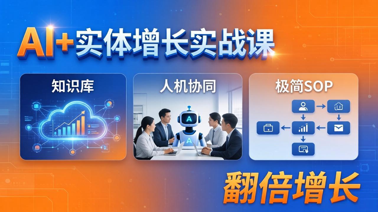 AI+实体增长实战课：知识库+人机协同+极简SOP，助力实体业务翻倍增长-皮皮网创