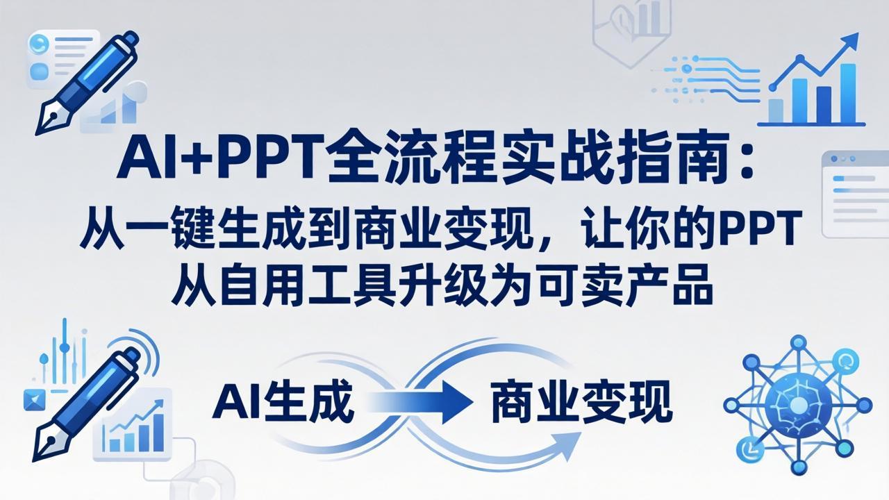 AI+PPT全流程实战指南-更新4月21：从一键生成到商业变现，让你的PPT从自用工具升级为可卖产品-皮皮网创
