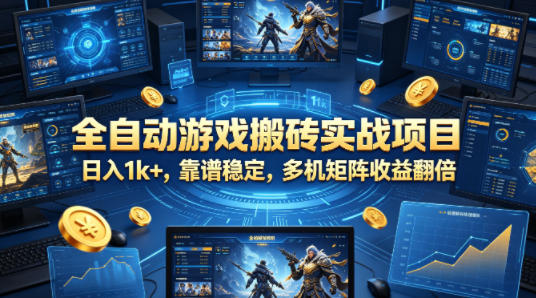 全自动游戏搬砖实战项目，日入1k+，靠谱稳定，多机矩阵收益翻倍【揭秘】-皮皮网创