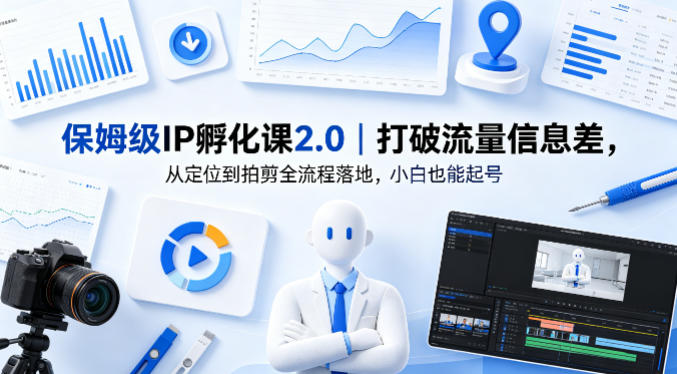 保姆级IP孵化课2.0｜打破流量信息差，从定位到拍剪全流程落地，小白也能起号-皮皮网创