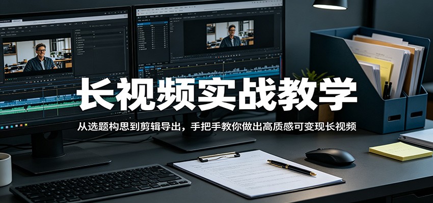 长视频实战教学，从选题构思到剪辑导出，手把手教你做出高质感可变现长视频-皮皮网创