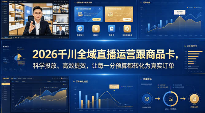 2026千川全域直播运营跟商品卡，科学投放、高效提效，让每一分预算都转化为真实订单-皮皮网创