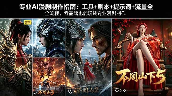 专业AI漫剧制作指南：工具+剧本+提示词+流量全流程，零基础也能玩转专业漫剧制作-皮皮网创