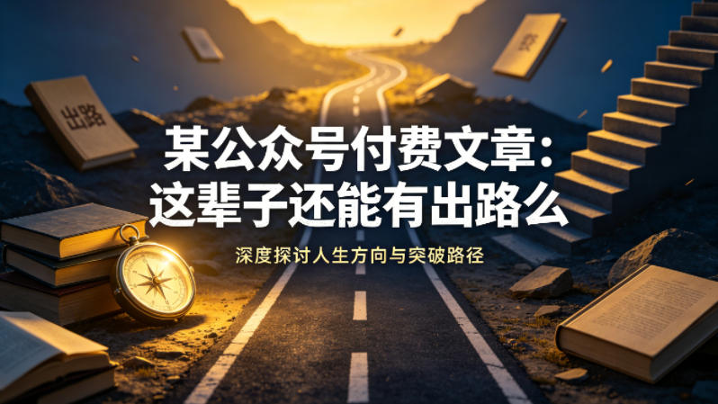 某公众号付费文章：这辈子还能有出路么-皮皮网创